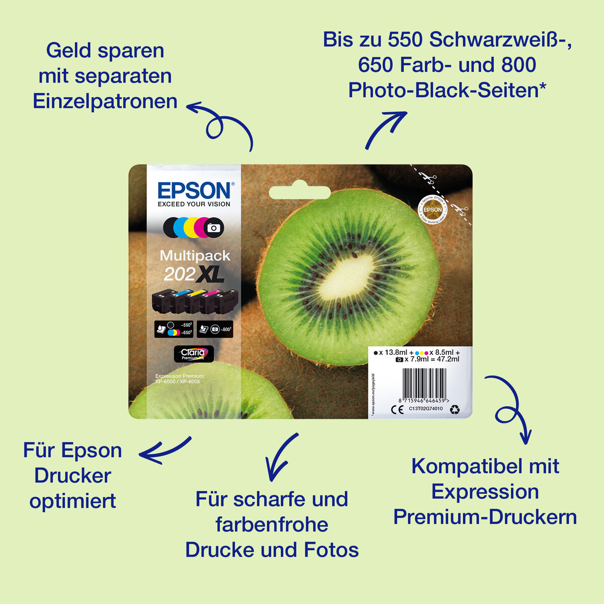 folie 2 von 8, vergrößern, multipack 5-colours 202 claria premium ink