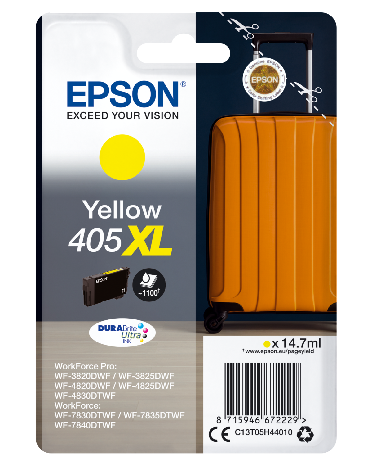 folie 1 von 8, vergrößern, singlepack yellow 405xl durabrite ultra ink