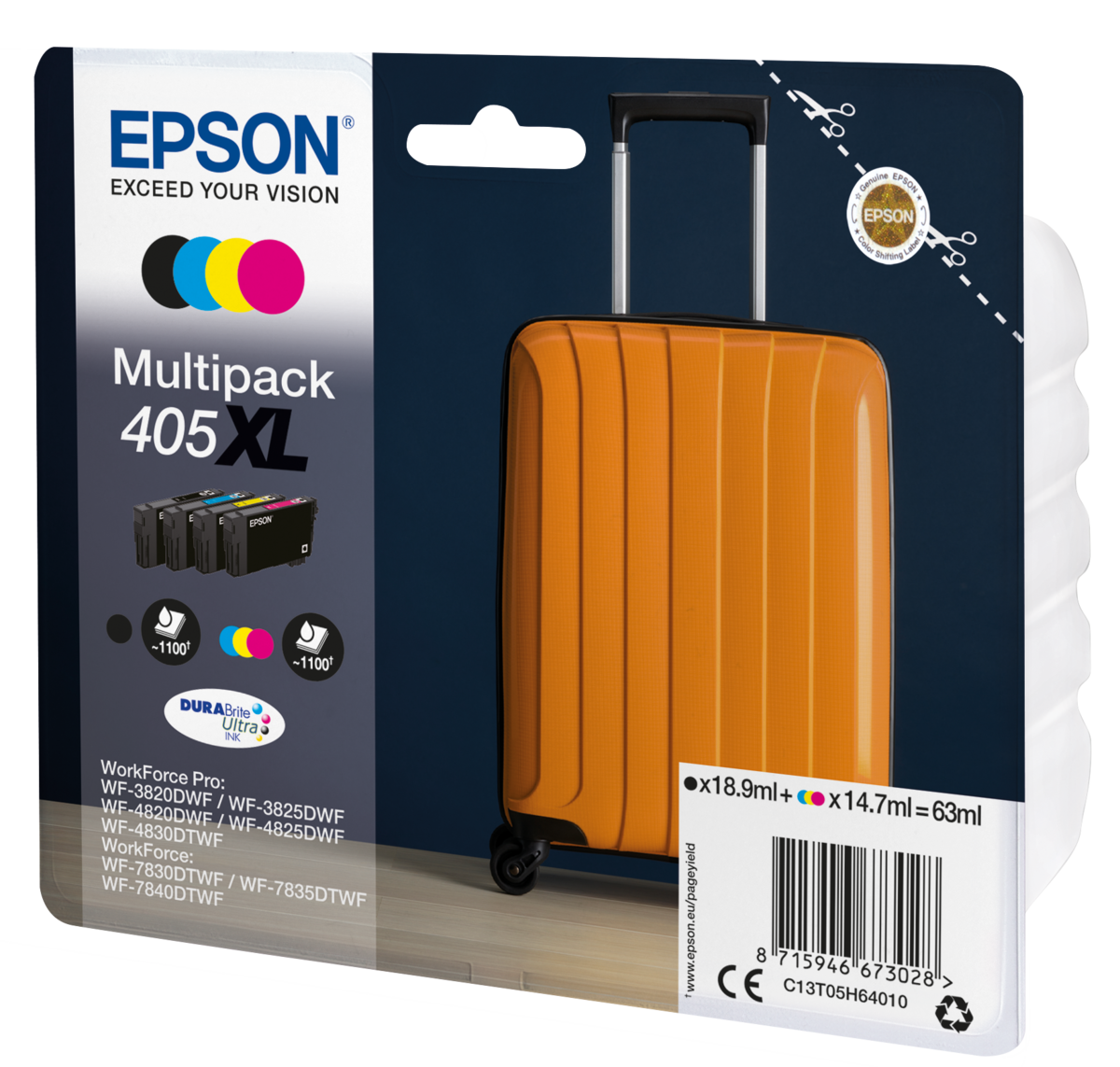 folie 7 von 8, vergrößern, 405xl koffer durabrite ultra multipack 4 farben tinte