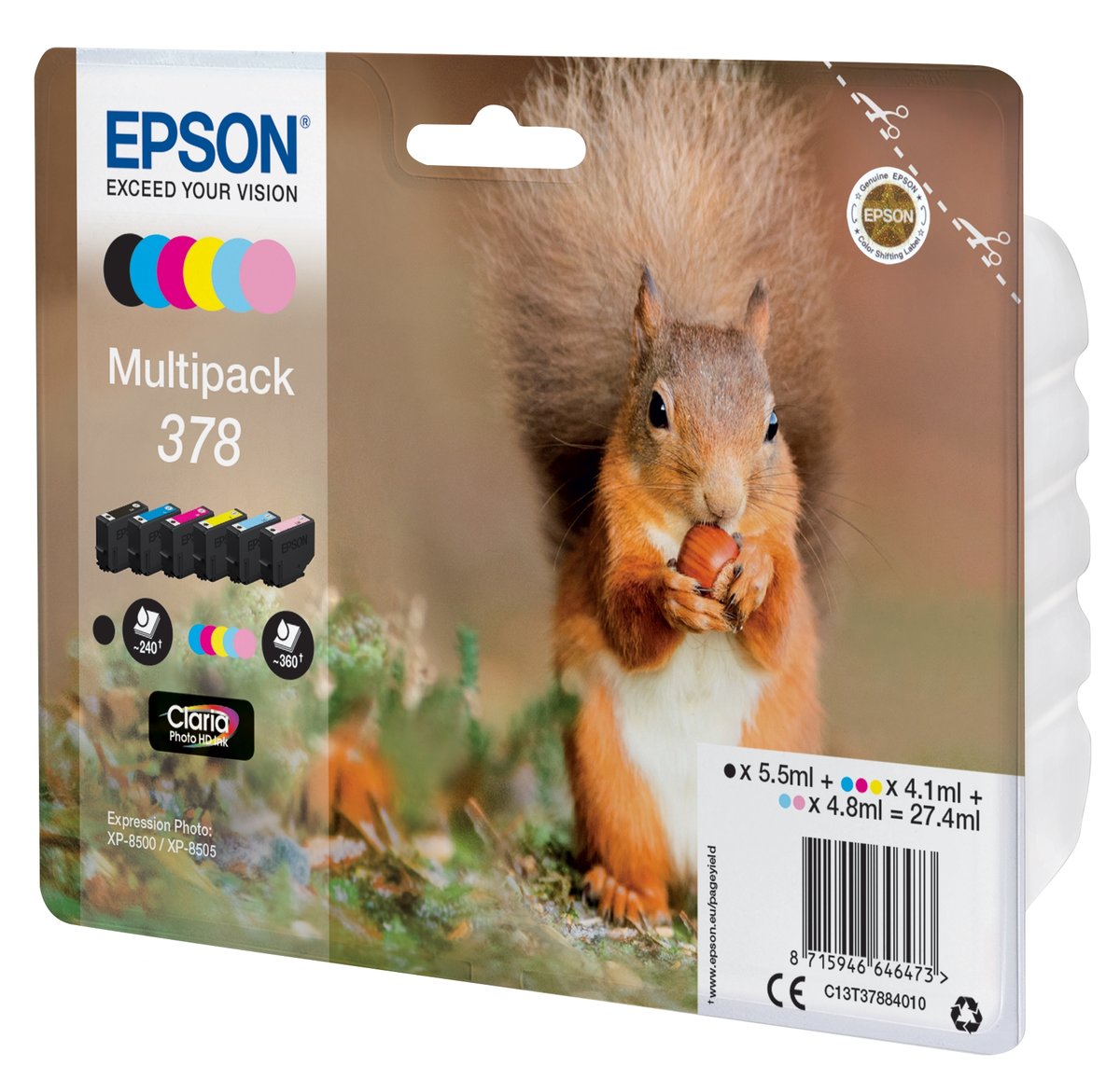 folie 2 von 3, vergrößern, 378 eichhörnchen claria photo hd multipack 6 farben tinte