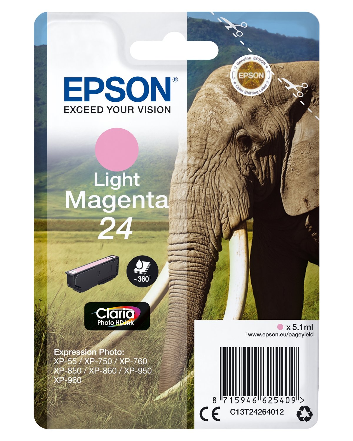 folie 1 von 10, vergrößern, 24 elefant claria photo hd single light magenta tinte