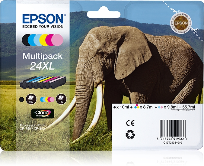 folie 1 von 2, vergrößern, multipack 6 farben 24xl claria photo hd ink