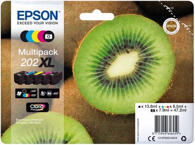 202XL kiwi Claria Premium multipakke 5-farve blæk