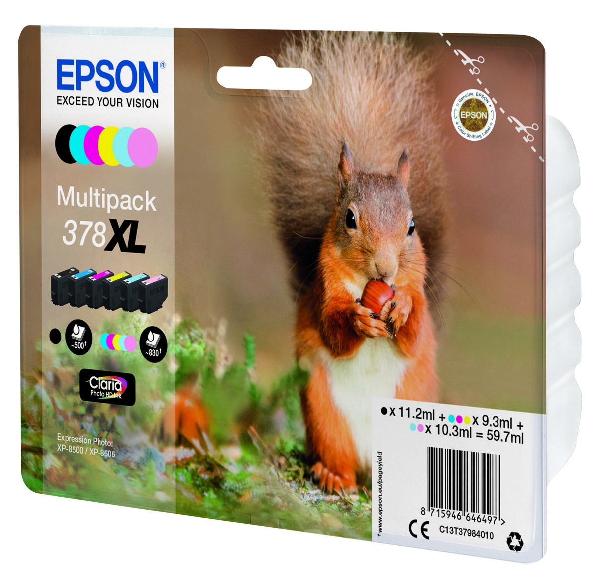 folie 3 von 3, vergrößern, 378xl eichhörnchen claria photo hd multipack 6 farben tinte