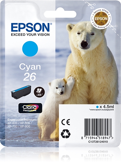 folie 1 von 1, vergrößern, singlepack cyan 26 claria premium ink