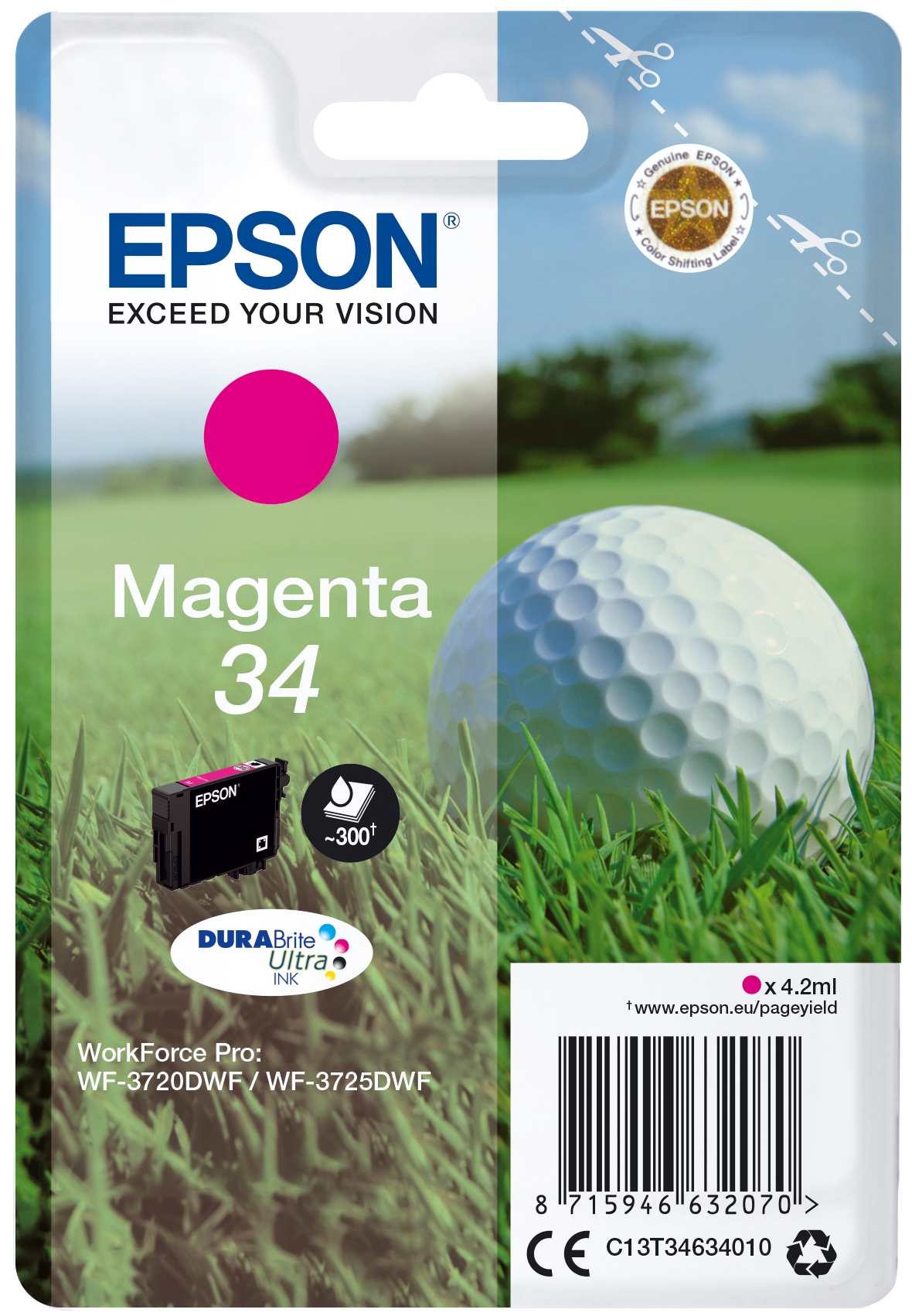 folie 1 von 9, vergrößern, 34 golfball durabrite ultra single magenta tinte