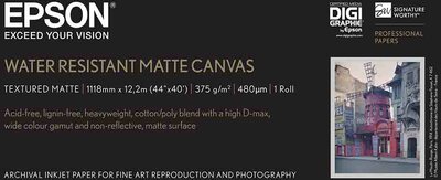 WaterResistant Matte Canvas Roll, 44" x 12,2 m, 375 g/m²