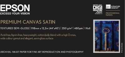 Premium Canvas Satin, 44" x 12,2 m, 350g/m²
