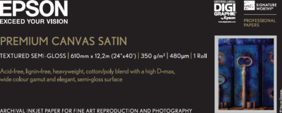 Premium Canvas Satin, 24" x 12,2 m, 350g/m²