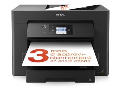 Imprimante multifonction Jet d’Encre A3 WorkForce WF-7830DTWF et 3 mois d’approvisionnement en encre offerts avec l’abonnement ReadyPrint