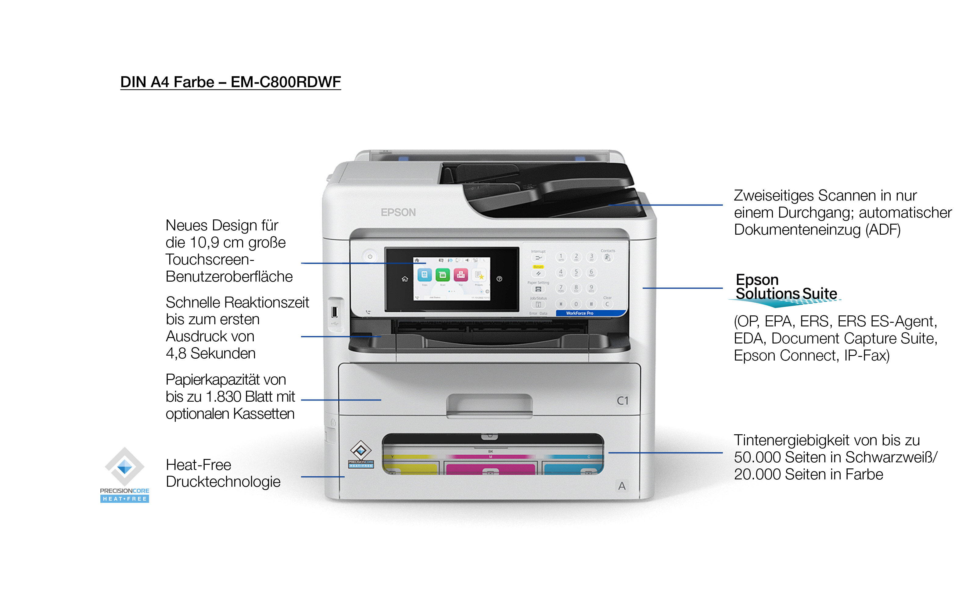 WorkForce Pro EM-C800RDWF Printer