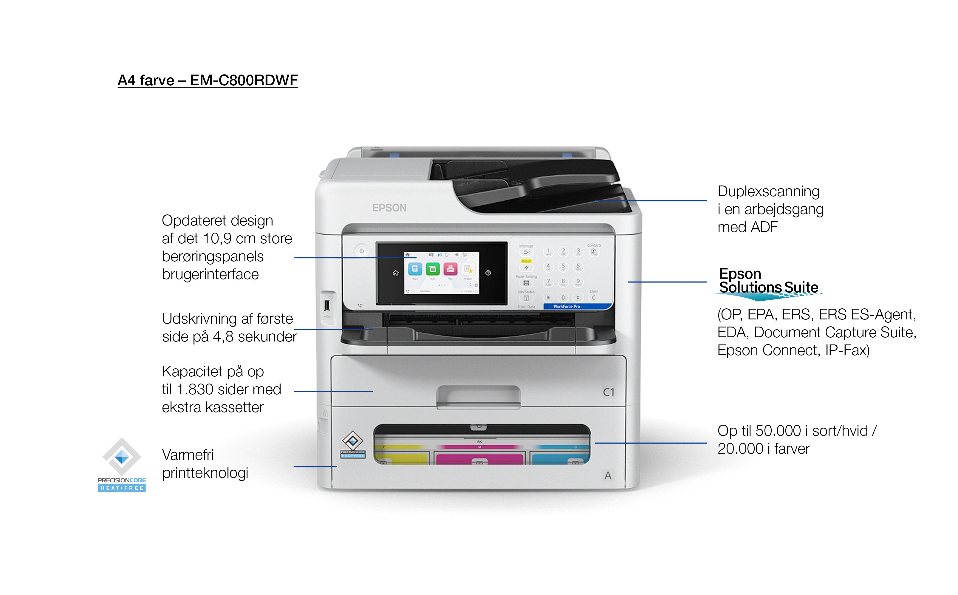 WorkForce Pro EM-C800RDWF Printer