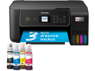 Imprimante multifonction A4 Wi-Fi EcoTank ET-2870 équipée de réservoirs d’encre, avec jusqu’à 3 ans d’encre inclus