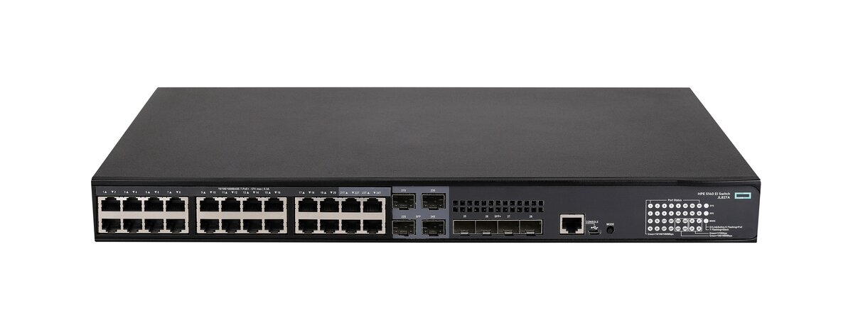 HPE FlexNetwork 5140 24G PoE+ 4SFP+ EI - switch - 28 ports - smart -  rack-mountable