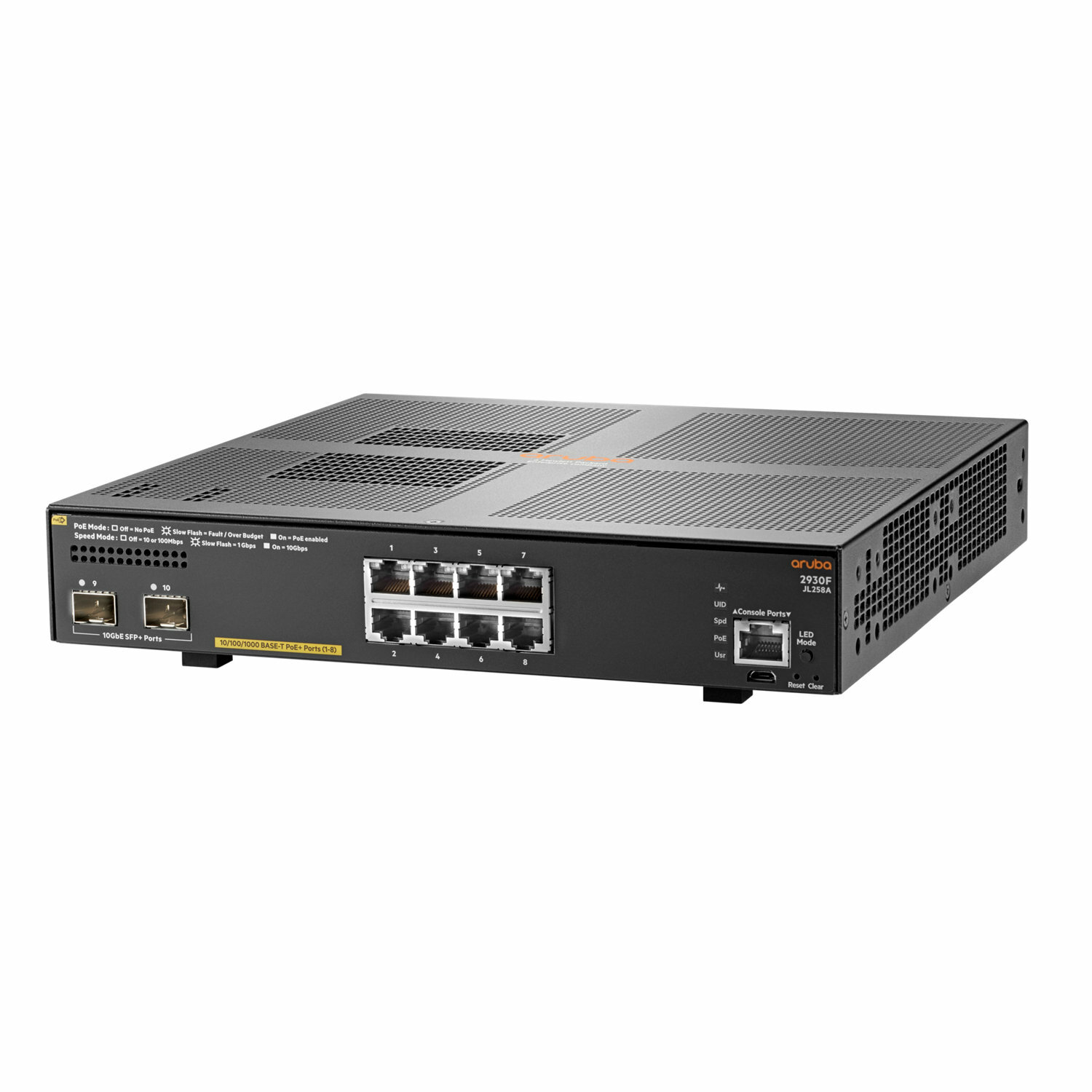 Aruba 2930F 8G PoE+ 2SFP+ JL258A　新品 Aruba 2930F 8G PoE+ 2SFP+ - commutateur - 8 ports - Géré