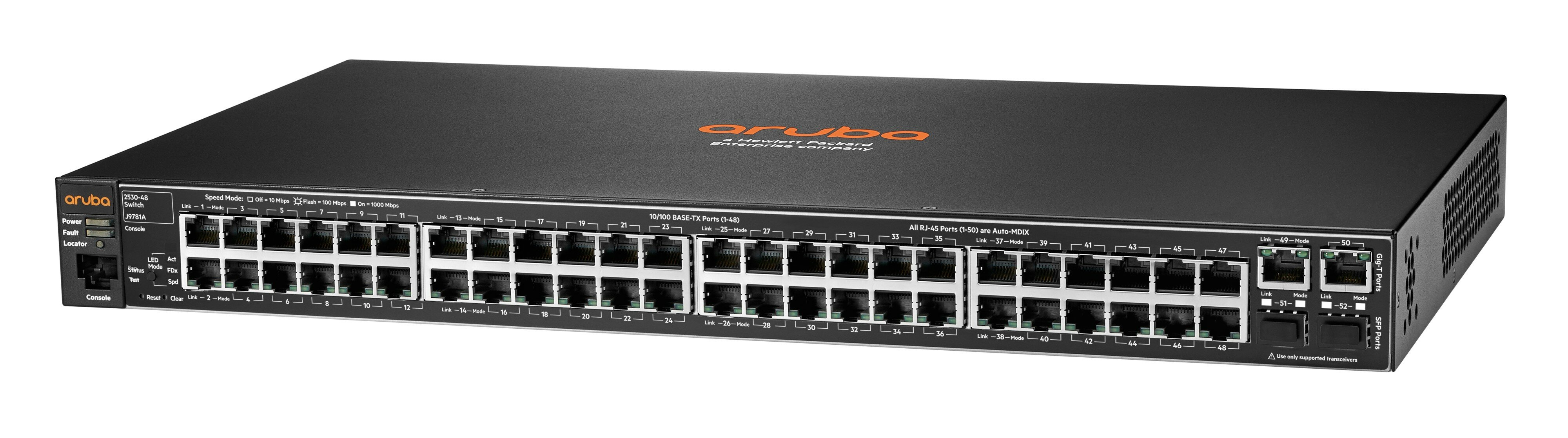 ルーター・ネットワーク機器 Aruba 2530 48G Switch J9775A Aruba J9775A 2530-48G Switch 48xGE 4xSFP Fanless Price Datasheet