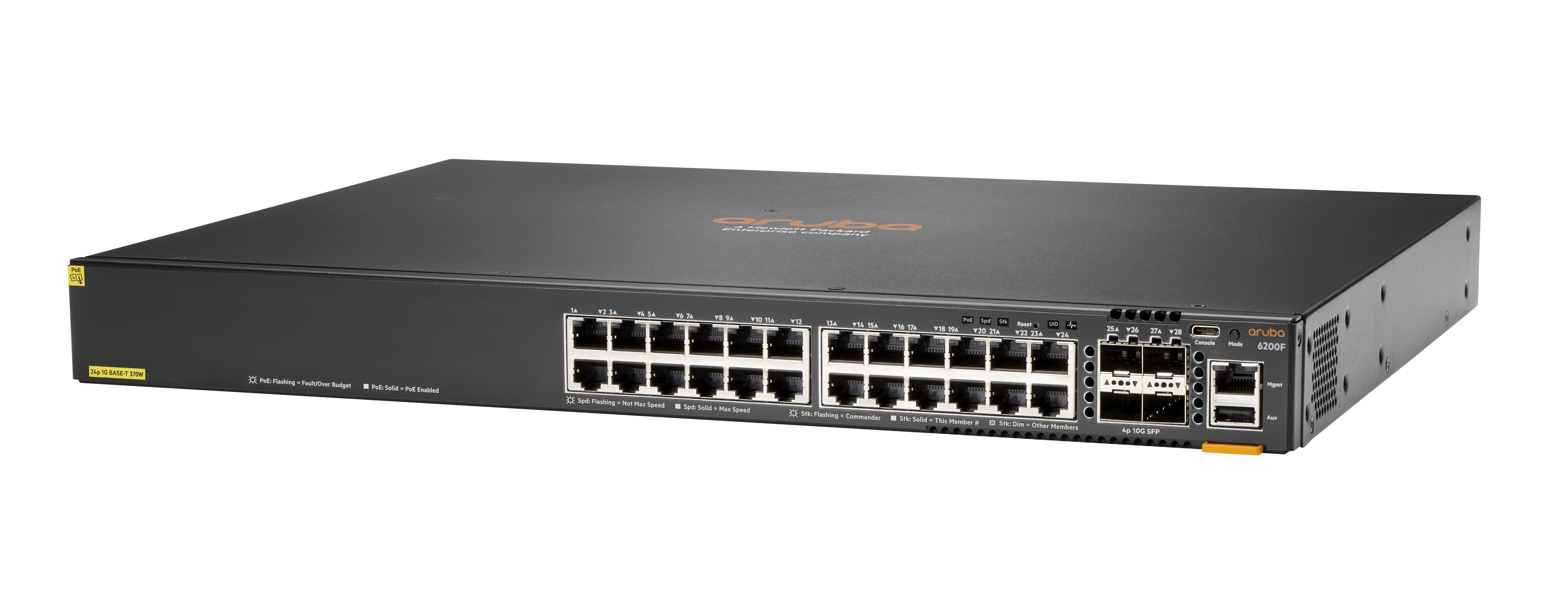 HPE Aruba 6200F 24G Class4 PoE 4SFP+ 370W Switch - Switch - L3 - Styrt ...