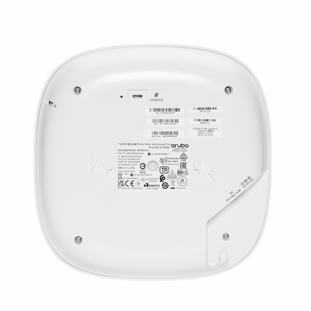 slide 4 trong số 5, phóng to, hpe networking instant on indoor access point wi-fi 6 4x4 (rw) ap25