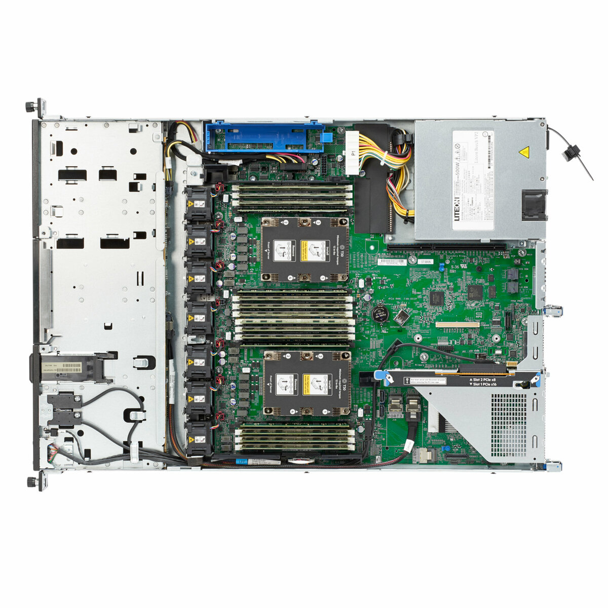 slide 9 of 9, show larger image, hpe proliant dl160 gen10 4208 1p 16gb-r 8sff 500w ps server