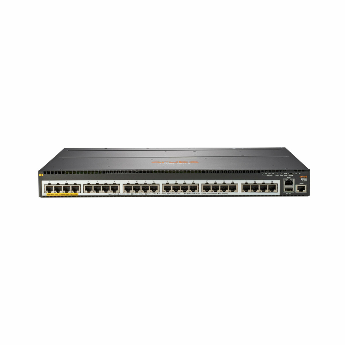 slide 1 of 2, show larger image, hpe aruba networking 2930m 24 hpe smart rate poe+ 1-slot switch