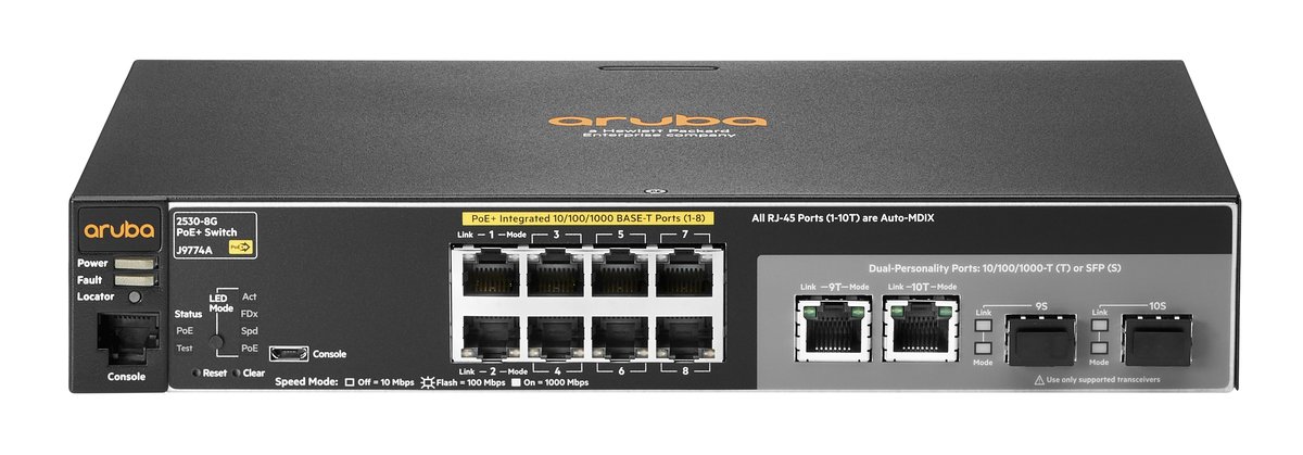 HPE Aruba 2530-8G-PoE+ - switch - 8 ports - managed - rack-mountable