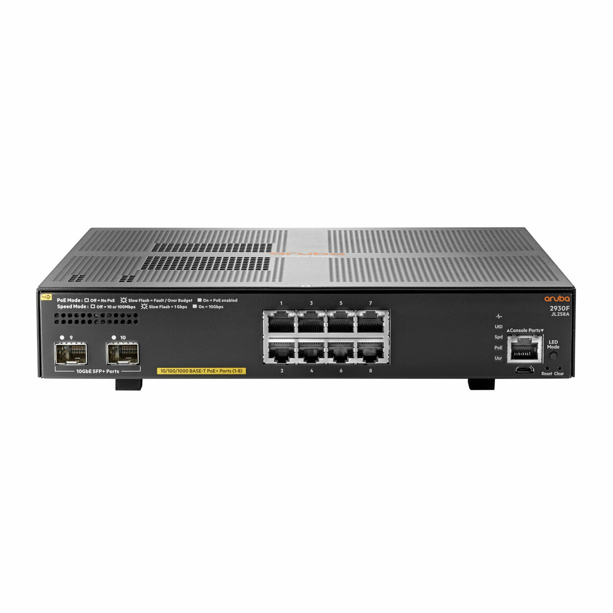 Aruba 2930F 8G PoE+ 2SFP+ JL258A　新品 Aruba 2930F 8G PoE+ 2SFP+ - commutateur - 8 ports - Géré