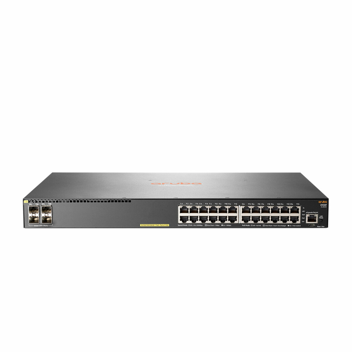 folie 1 von 3, vergrößern, hpe aruba networking 2930f 24g poe+ 4sfp+ switch, taa-kompatibel