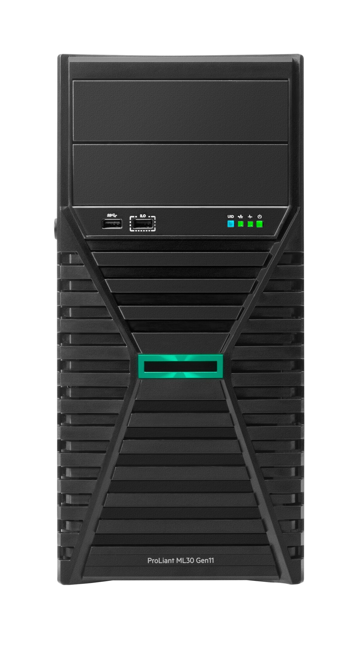 folie 1 von 5, vergrößern, hpe proliant ml30 gen11 e-2434 3,4 ghz, 4 kerne, 1 p, 32 gb-dr, 8sff vroc 2x480gb sata ssd redundantes 800-w-netzteil eu-server