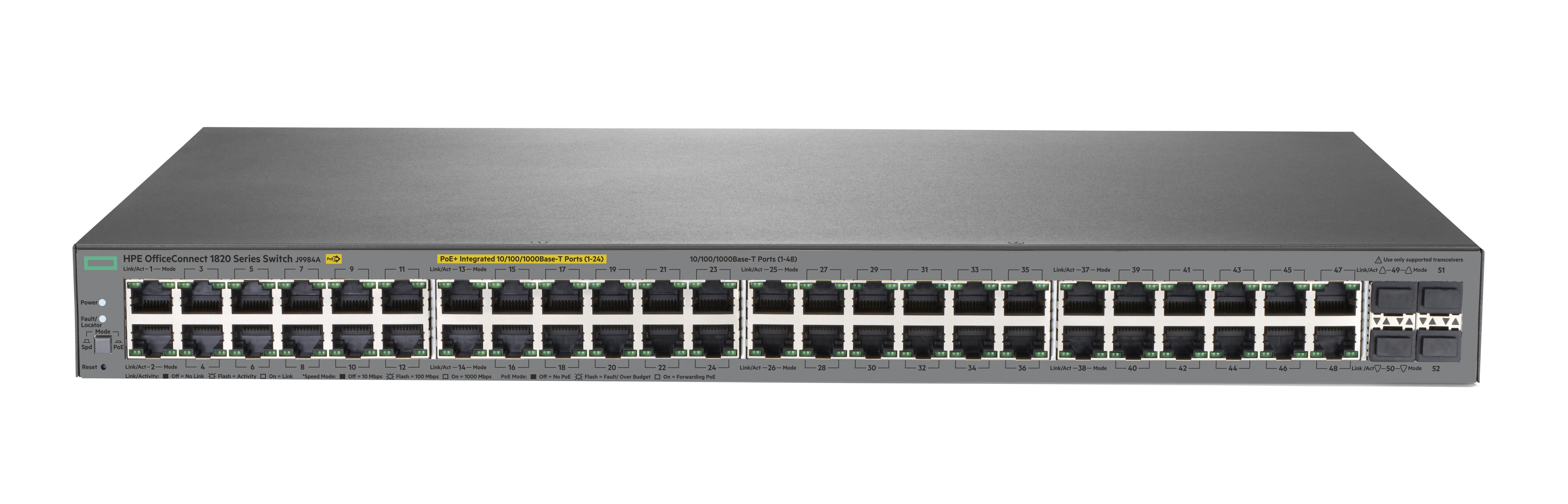 HPE Networking BTO HP 1820-48G-PoE+ (370W) Switch (J9984A) HPE Aruba OfficeConnect 1820 48G&frasl;48G PoE 370W Switch \u2013 SourceIT