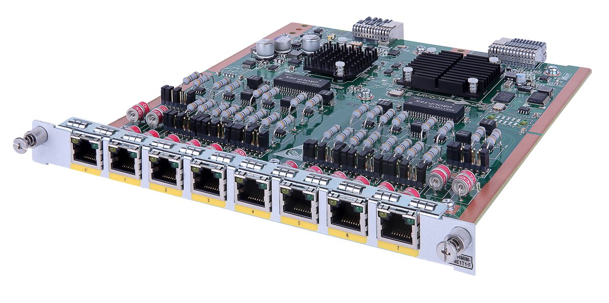 slide 1 of 3, show larger image, hpe flexnetwork msr 8-port e1/fractional e1/t1/fractional t1 hmim module