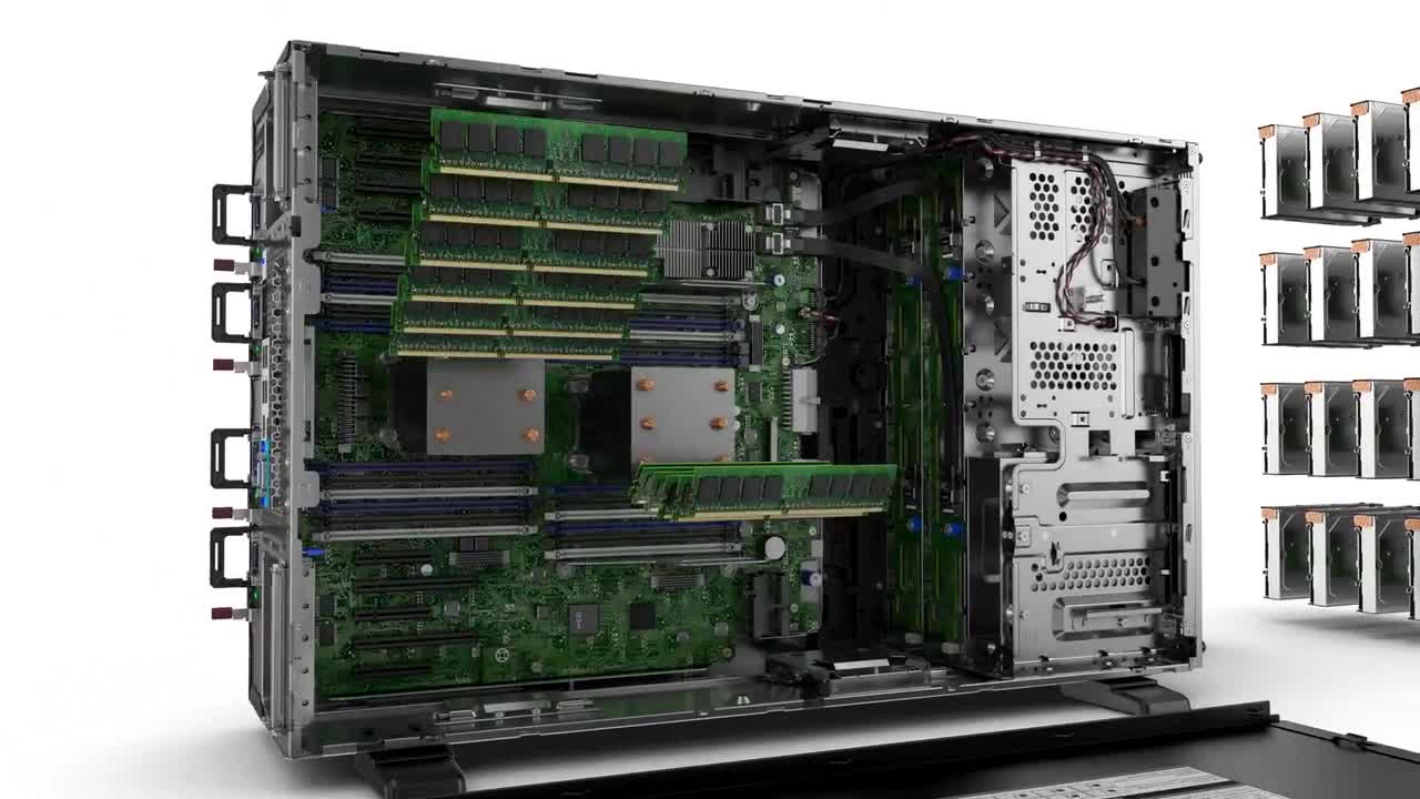 thumbnail video image 6 of HPE ProLiant ML350 Gen9 Base - Xeon E5-2620V4 2.1 GHz - 16 GB - 0 GB, 6 of 8