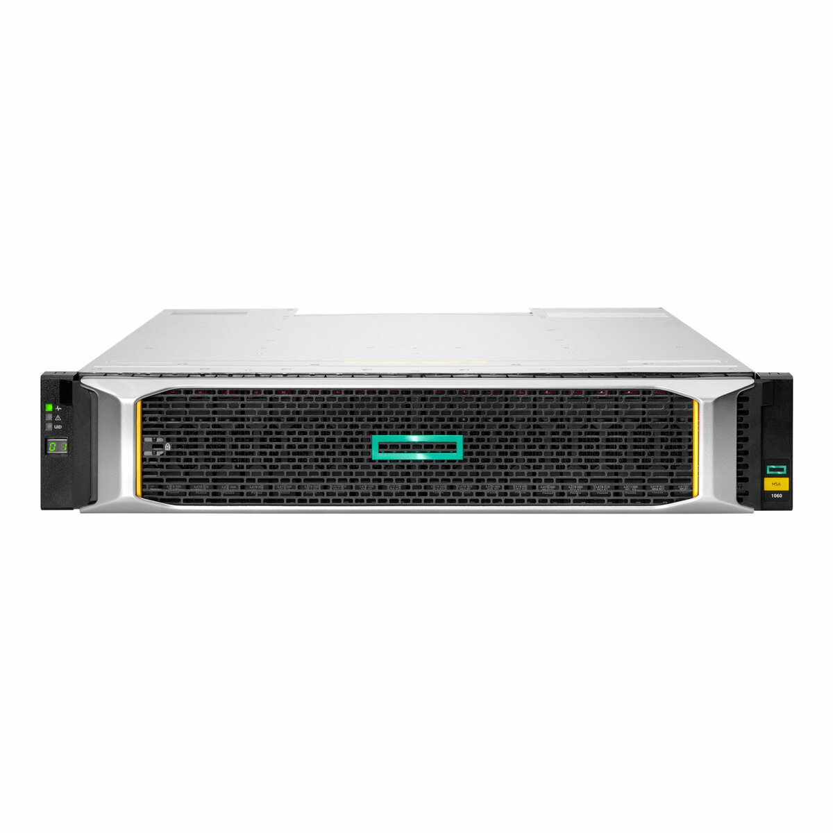folie 1 von 3, vergrößern, hpe msa 1060 sff 2x16 gb fc controller mit 2 anschlüssen 12x1,2 tb festplatte 4x16 gb sfp fc xcvr 14 tb datenspeicher-array