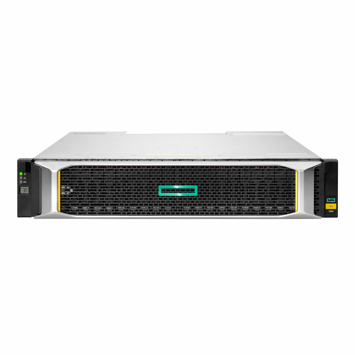 folie 1 von 3, vergrößern, hpe msa 2060 sff 2x12 gb sas controller mit 4 anschlüssen 12x2,4 tb festplatte 29 tb datenspeicher-array
