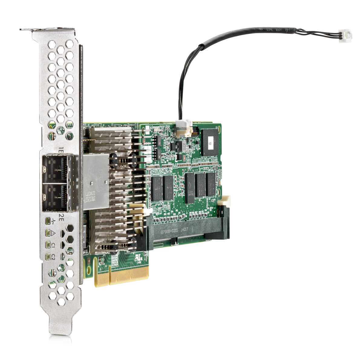 folie 1 von 2, vergrößern, externer hpe smart array sas-controller, p441/4 gb, fbwc, 12 gbit/s, 2 anschlüsse
