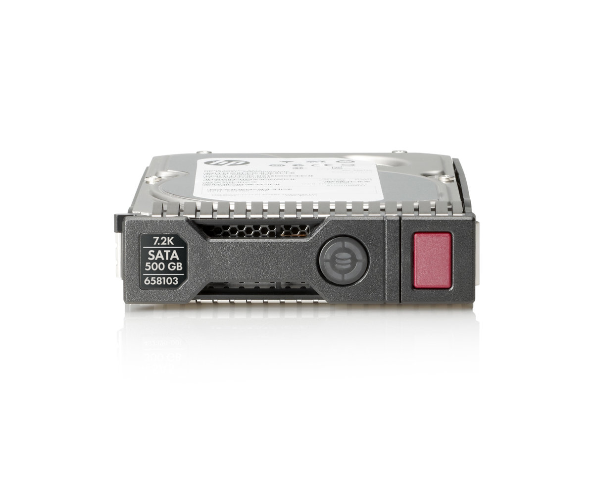 folie 1 von 5, vergrößern, hpe hdd, 500 gb, sata 6 gbit, midline, 7.200 lff (3,5 zoll), sc, 1 jahr garantie