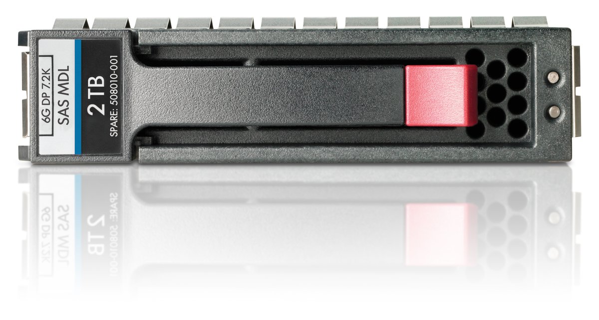 folie 1 von 2, vergrößern, hp 2 tb 6 gb/s sas lff midline festplatte (3,5 zoll) mit 2 ports, 7.200 u/min. und 1 jahr garantie
