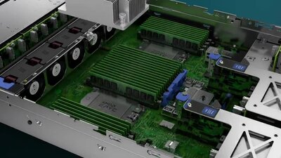 folie 2 von 6, vergrößern, hpe proliant dl385 gen10 plus v2 7313 3,0 ghz 16 core 1p 32 gb-r mr416i-a 8 sff 800 w ps eu server