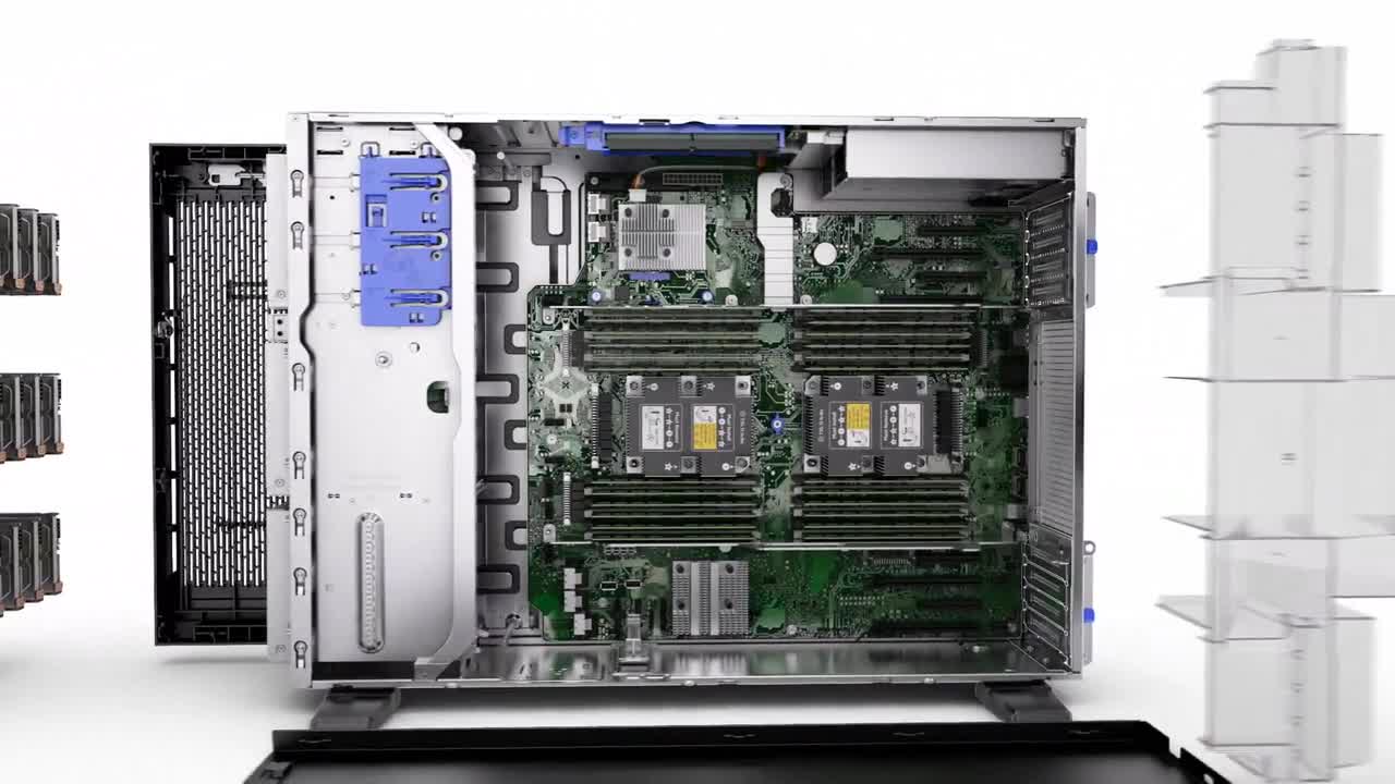 thumbnail video image 2 of HPE ProLiant ML350 G10 4U Tower Server, 1 x Intel Xeon Silver 4214R 2.40 GHz, 32 GB RAM HDD SSD, Serial ATA/600 Controller, 2 of 10
