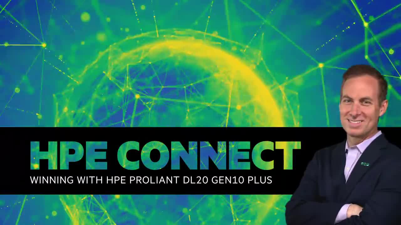 thumbnail video image 2 of HPE ProLiant DL20 G10 Plus 1U Rack Server, 1 Xeon E-2314 2.80 GHz, 16 GB RAM, Serial ATA Controller, 2 of 5