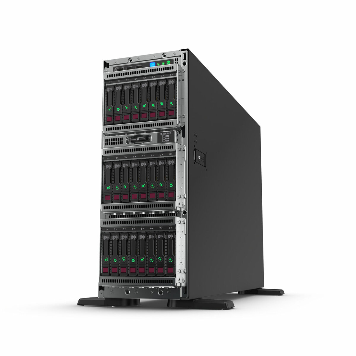 slide 6 of 11, show larger image, hpe proliant ml350 gen10 3206r 1p 16gb-r s100i 4lff 1x500w rps server