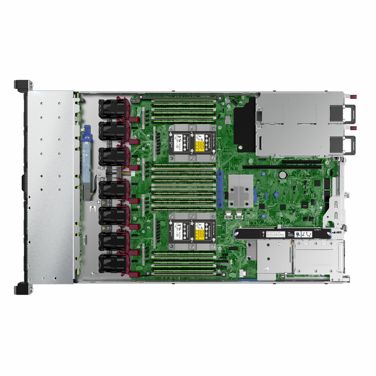 slide 9 of 11, show larger image, hpe proliant dl360 gen10 4210r 1p 16gb-r p408i-a nc 8sff 500w ps server