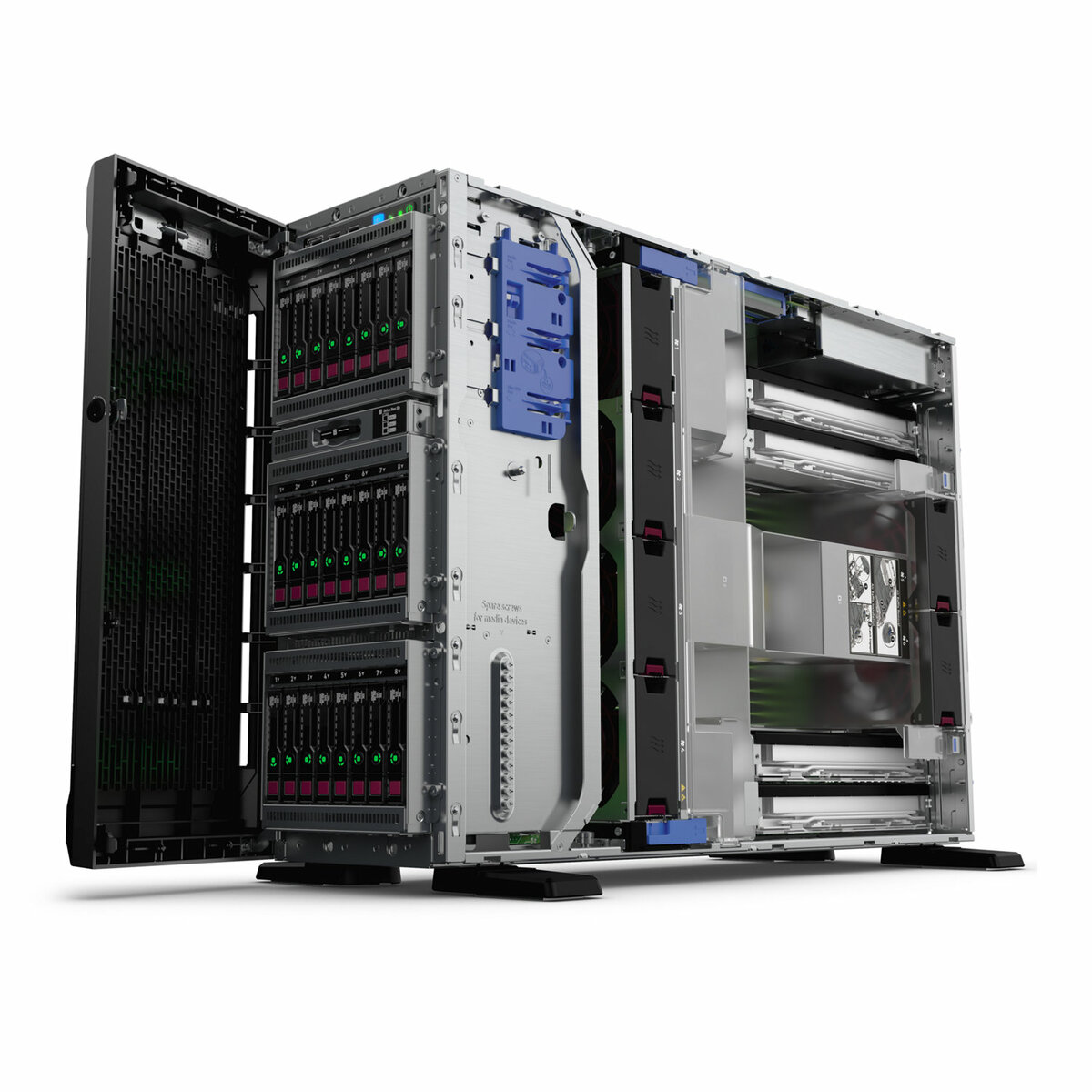 slide 8 of 11, show larger image, hpe proliant ml350 gen10 3206r 1p 16gb-r s100i 4lff 1x500w rps server