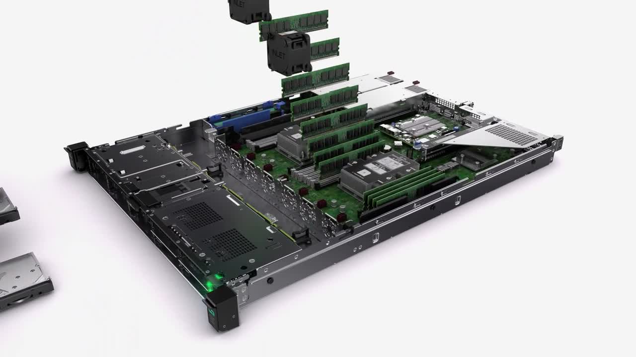 thumbnail video image 6 of HPE ProLiant DL160 G10 1U Rack Server - 1 x Xeon Silver 4210R - 16 GB RAM HDD SSD - Serial ATA/600 Controller - 2 Processor Support - 1 TB RAM Support - 16 MB Graphic Card - Gigabit Ethernet - 8 x SFF, 6 of 7