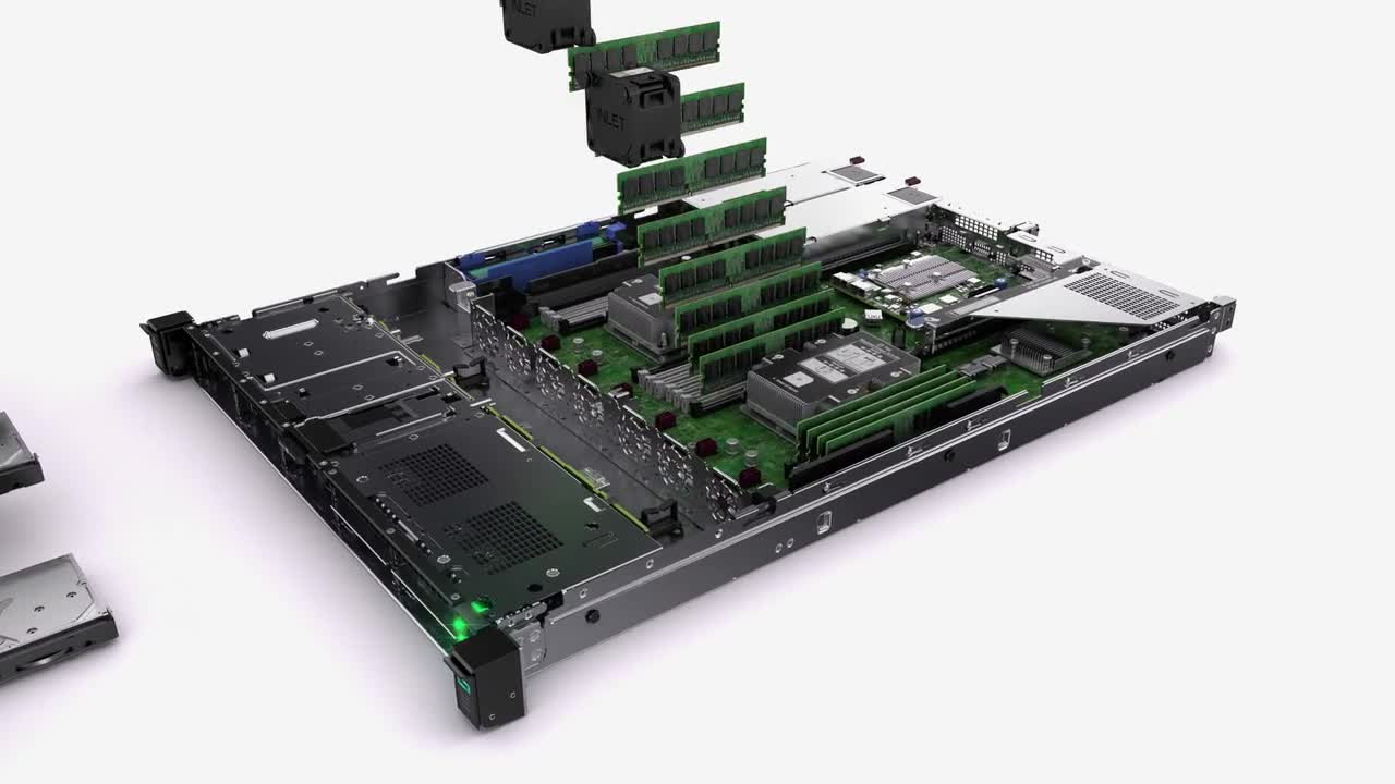 thumbnail video image 5 of HPE ProLiant DL160 G10 1U Rack Server - 1 x Xeon Silver 4210R - 16 GB RAM HDD SSD - Serial ATA/600 Controller - 2 Processor Support - 1 TB RAM Support - 16 MB Graphic Card - Gigabit Ethernet - 8 x SFF, 5 of 7