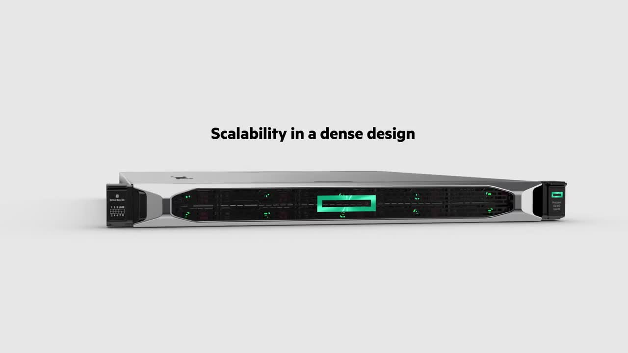 thumbnail video image 7 of HPE ProLiant DL160 G10 1U Rack Server - 1 x Xeon Silver 4210R - 16 GB RAM HDD SSD - Serial ATA/600 Controller - 2 Processor Support - 1 TB RAM Support - 16 MB Graphic Card - Gigabit Ethernet - 8 x SFF, 7 of 7