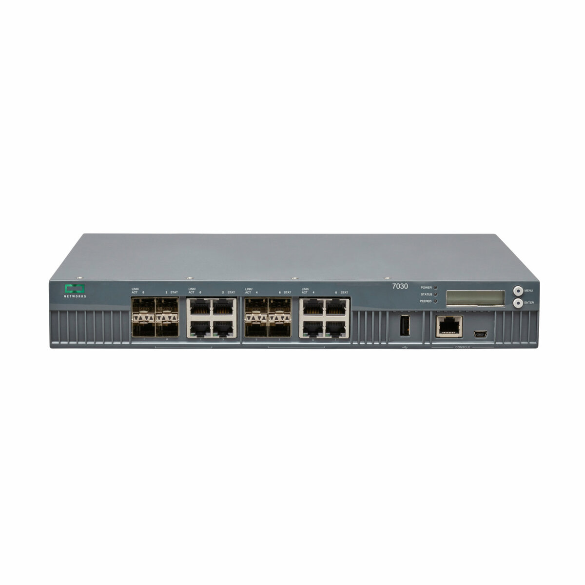 folie 1 von 2, vergrößern, hpe aruba networking 7030 (rw) client-controller, mit 8 dual-personality 10/100/1000-base-t/1gbase-x-sfp-ports, 64 zugangspunkte/4 kanäle