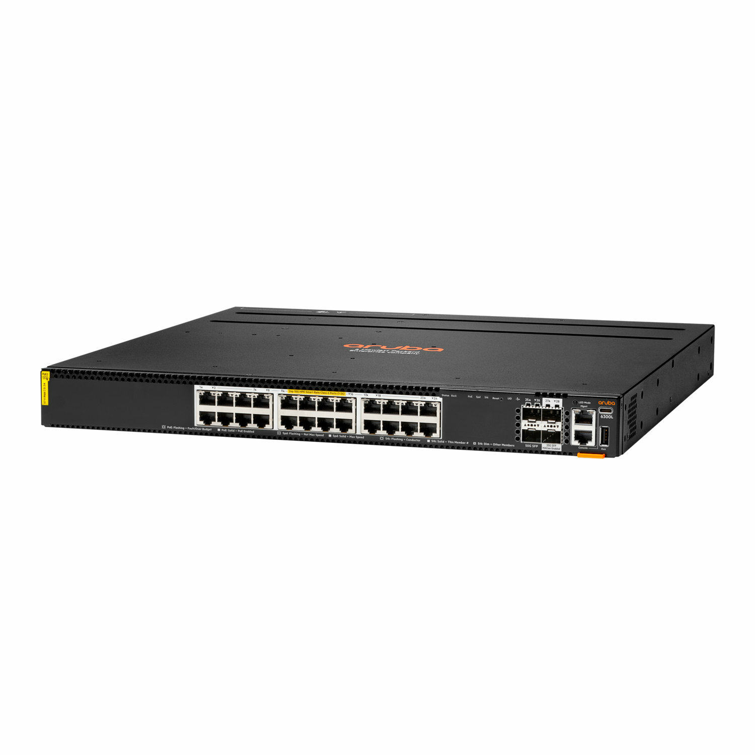HPE Aruba Networking CX 6300L 24p Smart Rate 1G/2.5G/5G/10G Class6 PoE