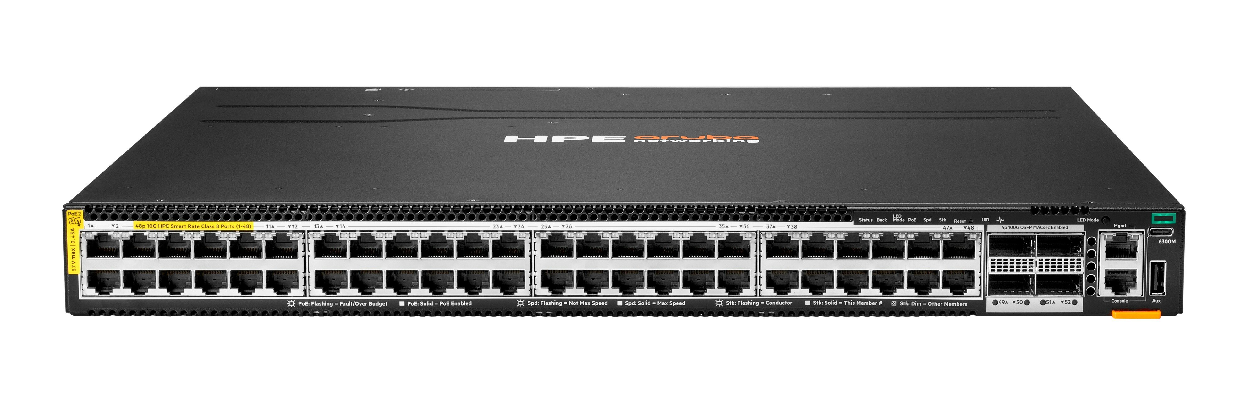 Screen Rack Sr10 HPE Aruba Networking CX 6300M 48p SR10 1G/2.5G/5G/10G PTP/AVB Class8 ...