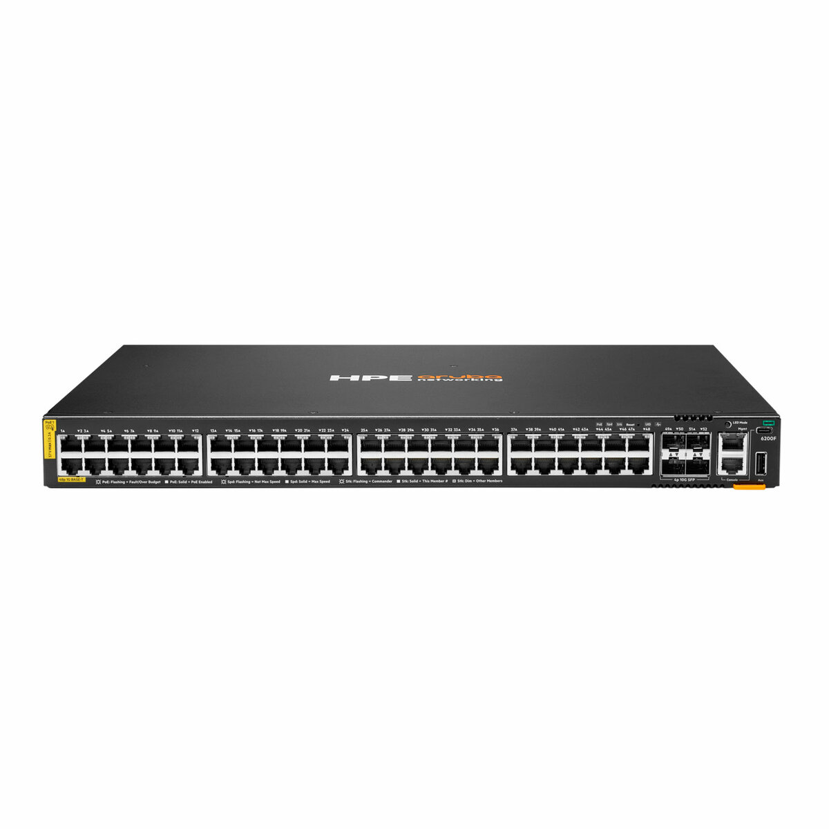 folie 1 von 3, vergrößern, hpe aruba networking cx 6200f 48g klasse 4 poe 4sfp+ 740 w switch