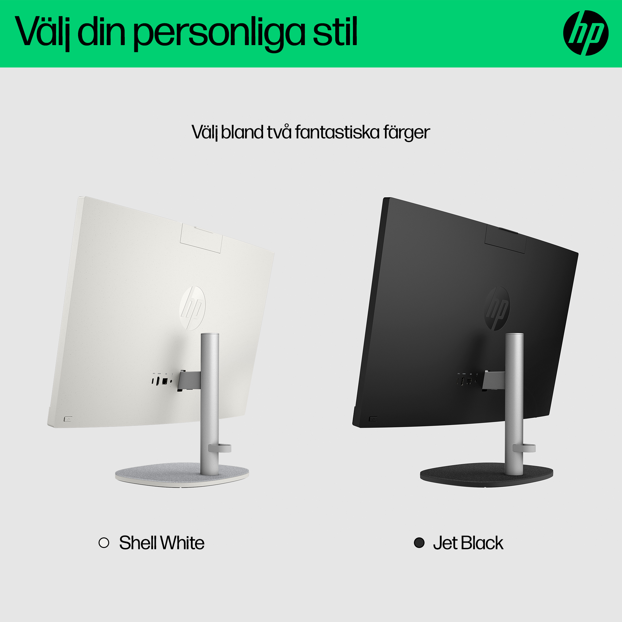 HP 24 inch All-in-One Desktop PC (Intel) - Shell White - Colour Variants - Swedish